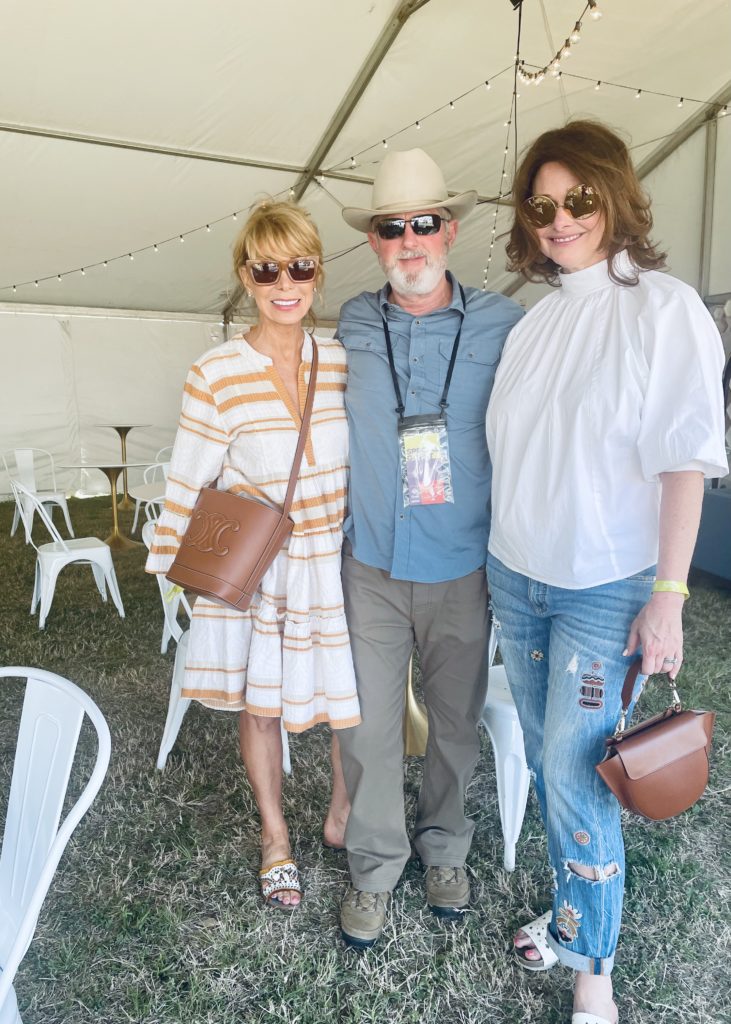 Olivia Kearney, Mark Dabney and Julie Hayes relax in the VIP tent. Photo by Courtney Dabney.