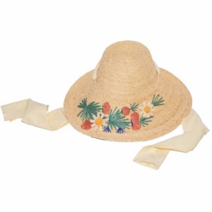 Lele Sadoughi Wildflower Embroidered Straw Hat