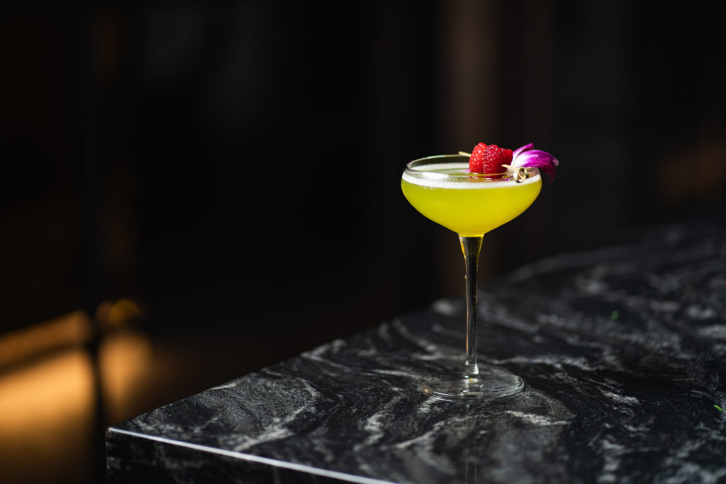  Bartender Andre Grala's new drinks menu at The Warwick includes a cocktail he dubbed "Pushing Daisies." (Photo by Raydon Creative)