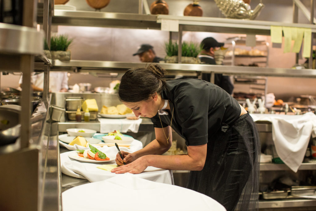 Tony's executive chef and partner Kate McLean in the kitchen at the Tony's Day in Houston dinner celebration (Photo by Andrew Hemingway)
