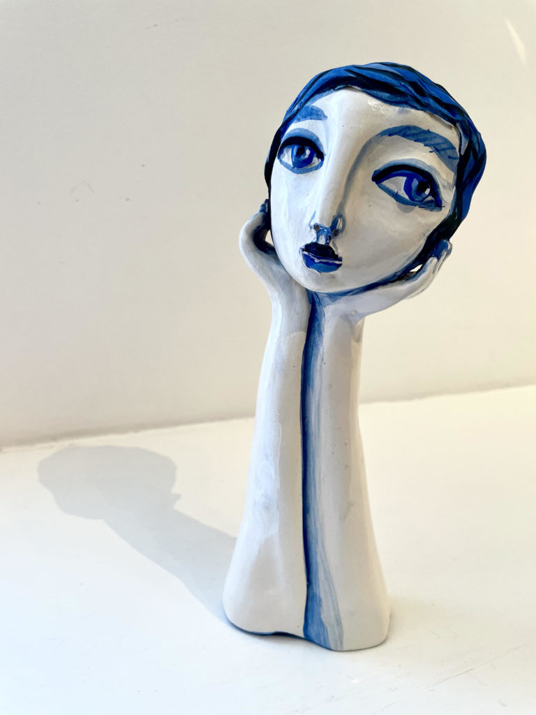 Saida Fagala's "Dreamer," 2021, for sale at the Slava Ukraini! fundraiser at Anya Tish Gallery