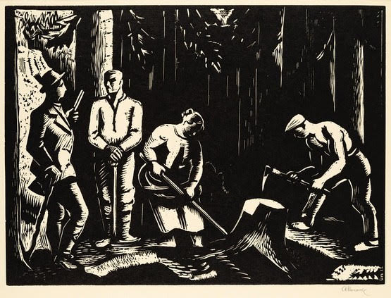 Alois Moravec's "In the Forest," 1923, for sale at the Slava Ukraini! fundraiser at Anya Tish Gallery