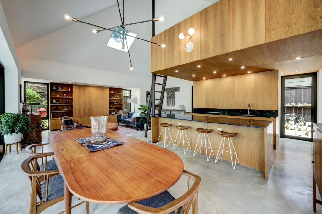 One of three pods at 717 East 21st St. in the Heights houses the main living areas (Photo by TK Images)