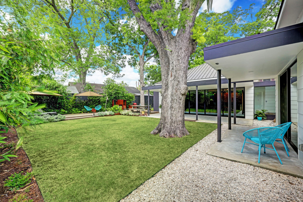 From the back of 717 East 21st St. in The Heights, the vibe is completely contemporary.  (Photo by TK Images)