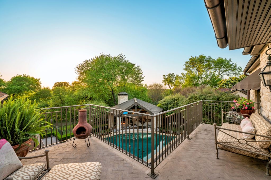 Upper balcony overlooking the back elevation at 2710 Simondale.