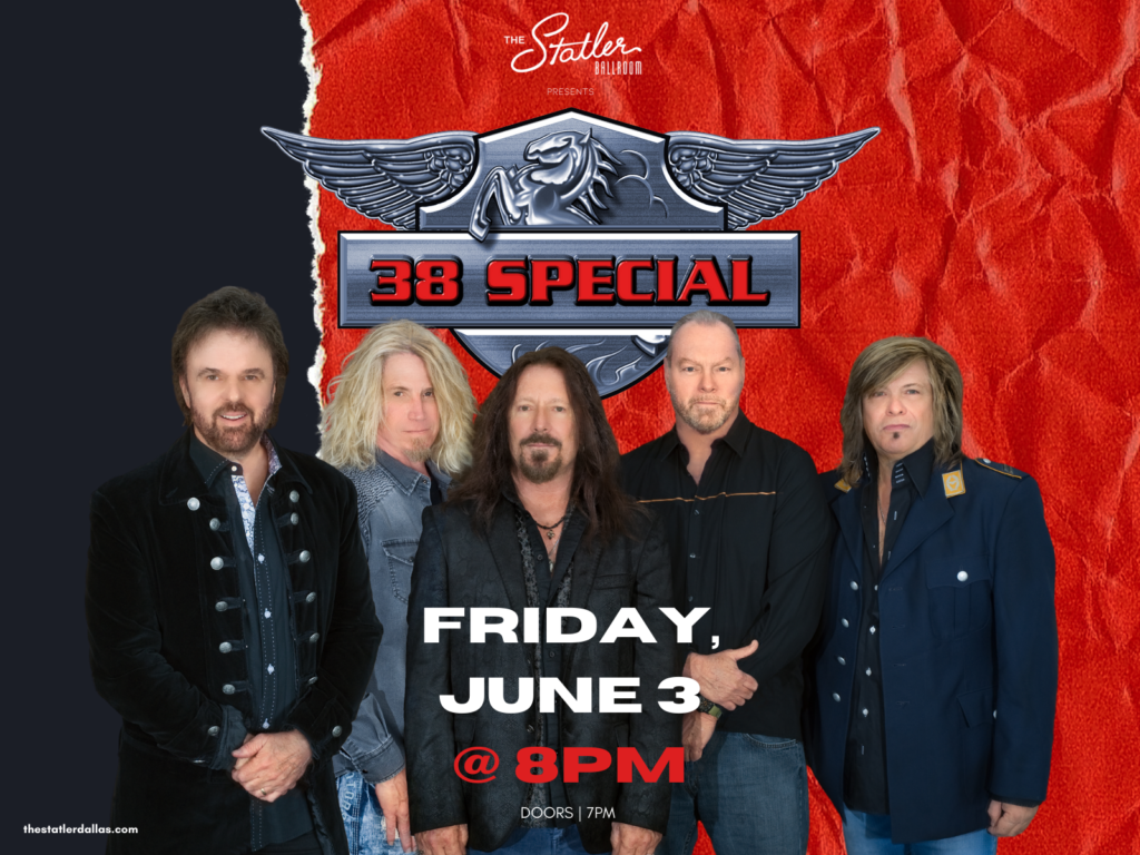 The iconic Statler Ballroom will welcome 38 Special for an exclusive concert on Friday, June 3. 