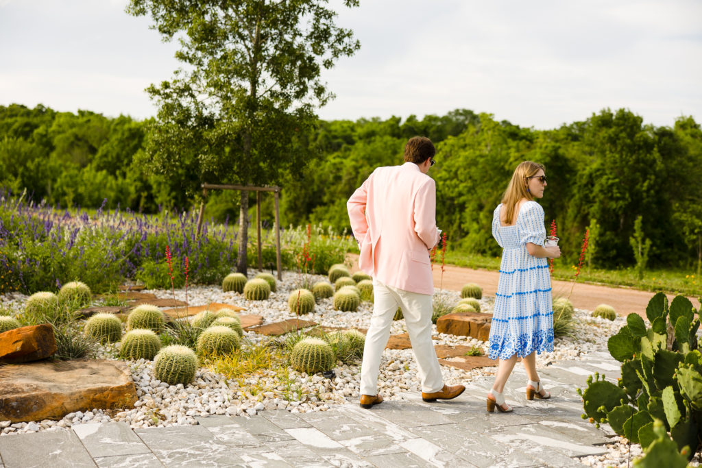 John & Mary Elkins stroll the grounds during The Secret Garden Party held at Houston Botanic Garden