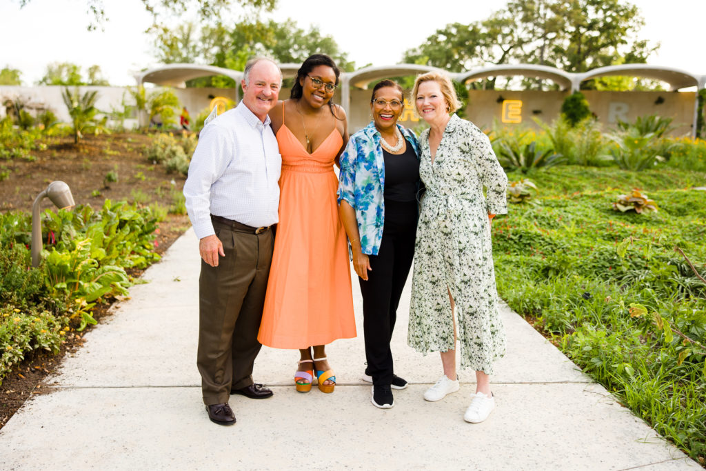 Steve Lindley, Ariel Weaver, Tandelyn Weaver, Shelli Lindley  at The Secret Garden Party held at Houston Botanic Garden