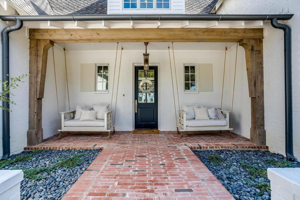 Front porch swings will sunset view add to the charm.