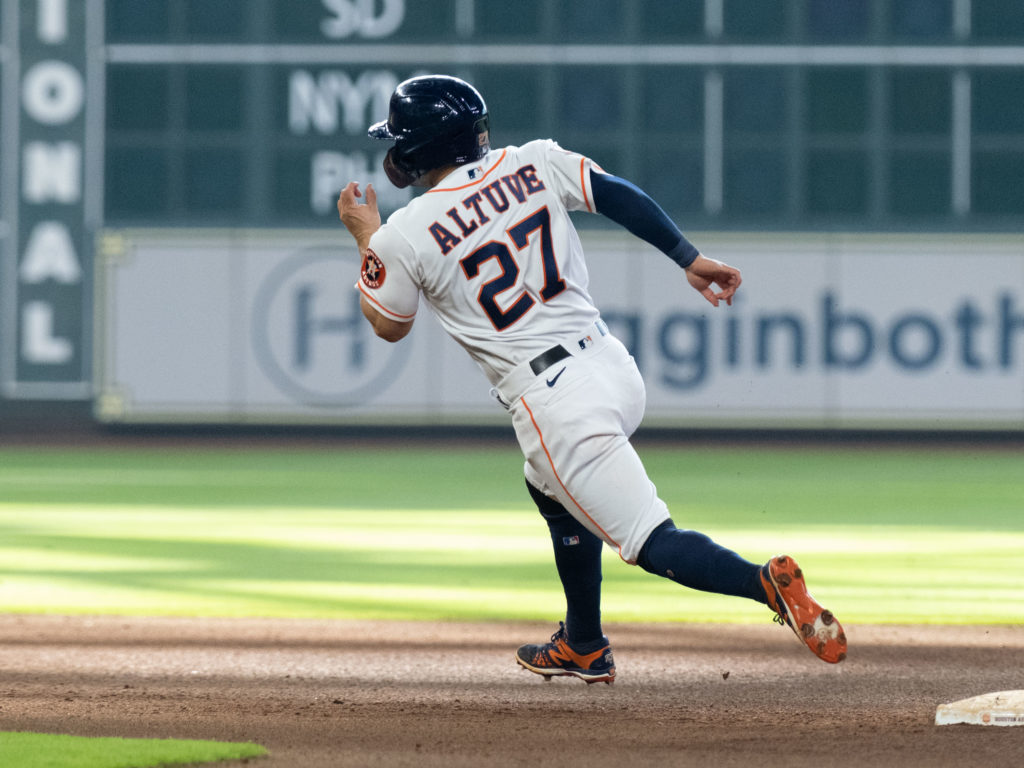 Jose Altuve remains a force on the base paths for the Houston Astros. (Photo by F. Carter Smith)