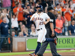 The Houston Astros defeated the Detroit Tigers 3-2 behind a home runs by Jose Altuve and a base-loaded walk by Kyle Tucker, scoring Michael Brantley at Minute Maid Park