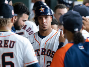 The Houston Astros defeated the Detroit Tigers 3-2 behind a home runs by Jose Altuve and a base-loaded walk by Kyle Tucker, scoring Michael Brantley at Minute Maid Park