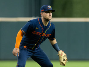 Houston Astros Luis Garcia lost to Tristan McKinzey and the Cleveland Guardians 6-1, Monday night May 23, 2022 at Minute Maid Park