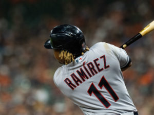 Houston Astros Luis Garcia lost to Tristan McKinzey and the Cleveland Guardians 6-1, Monday night May 23, 2022 at Minute Maid Park