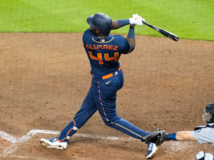 The Houston Astros defeated the Seattle Mariners 3-0 behind home runs by Yordan Alvarez and Jeremy Pena at Minute Maid Park