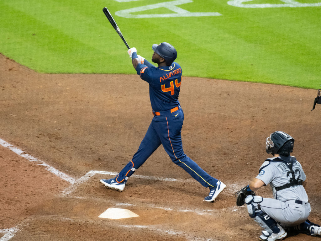 When Yordan Alvarez connects with the pitch he's looking for, the results are often majestic. (Photo by F. Carter Smith)