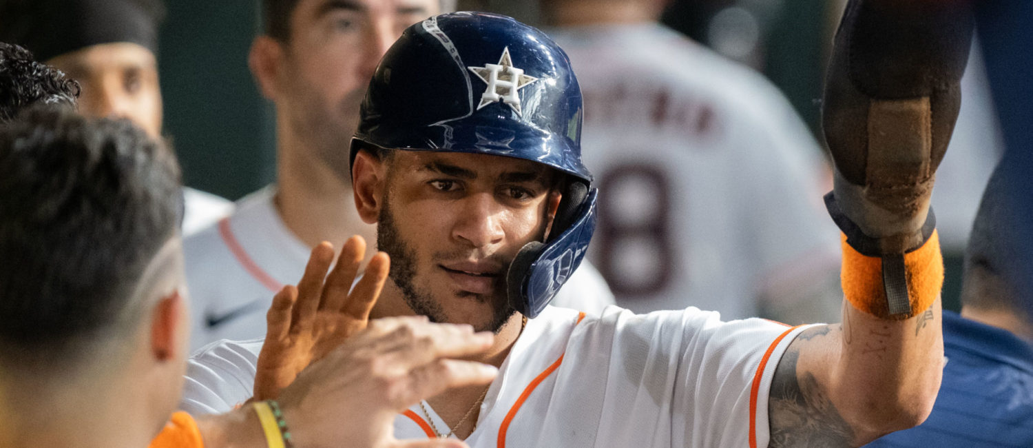 Jose Siri almost always leaves a game with his Astros uniform dirty. (Photo by F. Carter Smith)