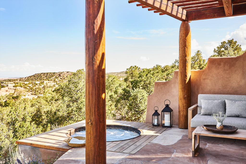 Wiews of the Rio Grande Valley from one of three, adults-only Kiva Suites. (Photo by Auberge Resorts Collection)