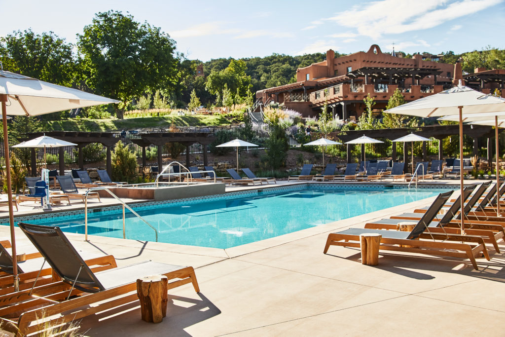 The main pool at Bishop's Lodge.  (Photo by Auberge Resorts Collection)