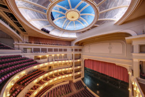 Bass Hall – A view of the 25 year old Bass Hall from the stage to the exquisite ceiling