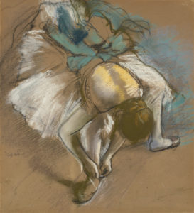 Bass – This Degas, Danseuse attachant son chausson, speaks to Anne Bass’ passion for dance, especially ballet.