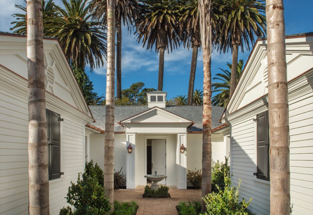 The entrances to the Rosewood Miramar Beach bungalows. 