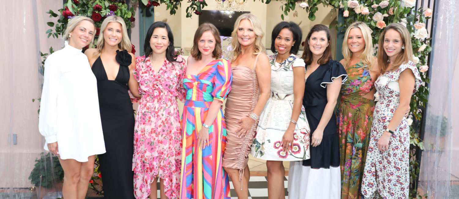 Beginning with the host committee — Monica Bickers, Allie Fields, Stephanie Fleck, Casey Hedges, Edie Lee, Roslyn Bazzelle Mitchell, Anne Lee Phillips, Alex Stillwell — attendees represented parents with young children and parents with a certain profile in the community. (Photo by Priscilla Dickson)