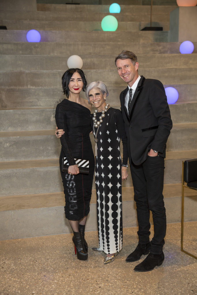 Carrie Brandsberg-Dahl, Judy Nyquist, Sverre Brandsberg-Dahl at the MFAH Glassell School MTV-themed gala (Photo by Jenny Antill Clifton)