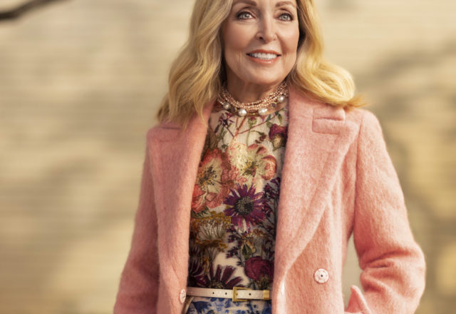 Jan is wearing Oscar de la Renta at Neiman Marcus and Eiseman Jewels.