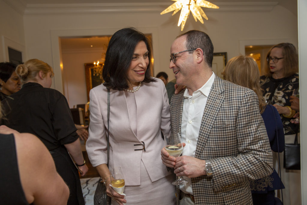 Dr. Huda Zoghbi, Steve Sukin at the Texas Children's Hospital dinner spotlighting the Duncan NRI (Photo by Jenny Antill)