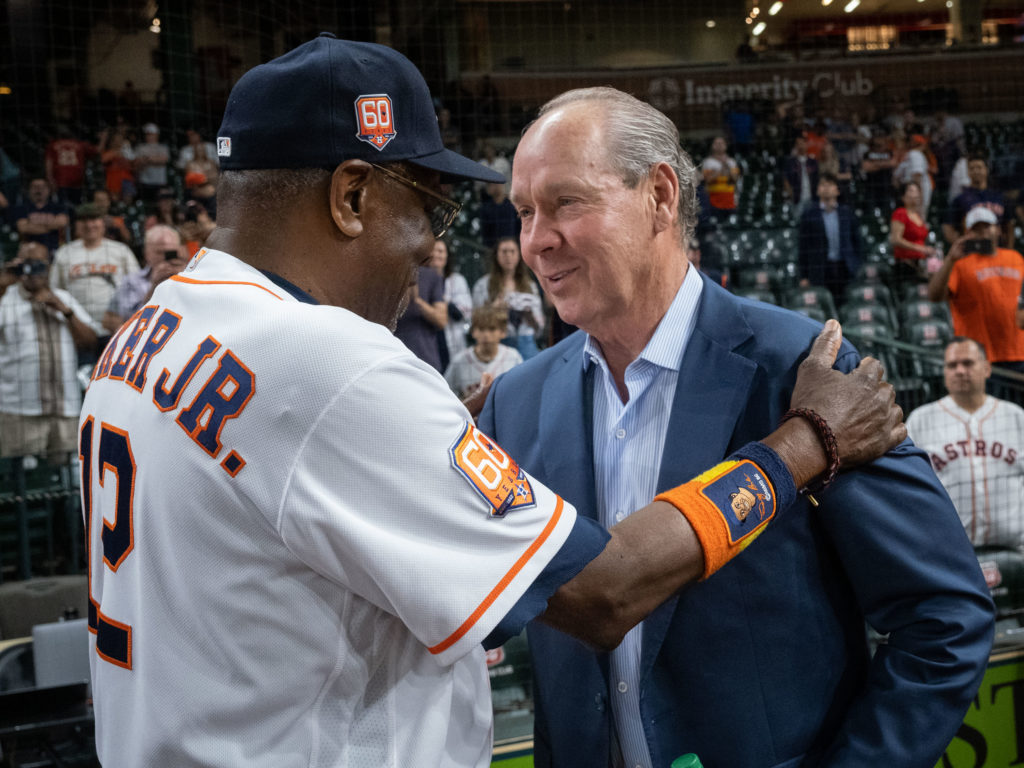 Astros manager Dusty Baker would never have reached 2,000 wins without Jim Crane giving him an unexpected chance to manage again. (Photo by F. Carter Smith)
