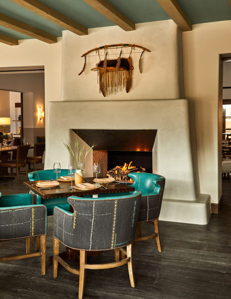 Fireside dining at SkyFire, Bishop's Lodge's signature restaurant.  (Photo by Auberge Resorts Collection)