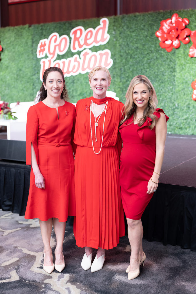 Go Red for Women luncheon chair Liz Youngblood, Circle of Red chair Laura Bhatia, Shop with Heart Card chair Katherine Whaley (Photo by Daniel Ortiz)