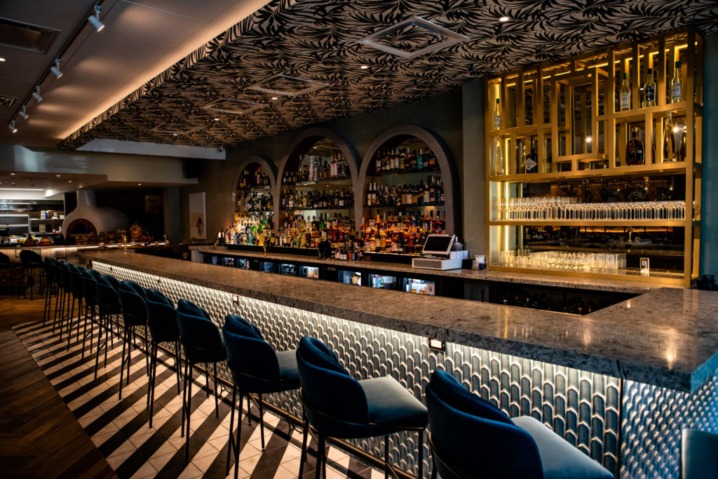 A view of the Moorish-inspired bar at the new Mediterranean restaurant Hamsa, in Rice Village. (Photo by Kirsten Gilliam)
