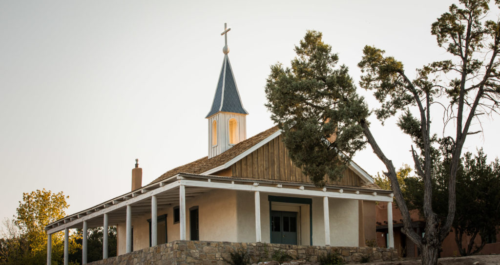 The historic chapel at Bishop's Lodge.  (Photo by Auberge Resorts Collection)
