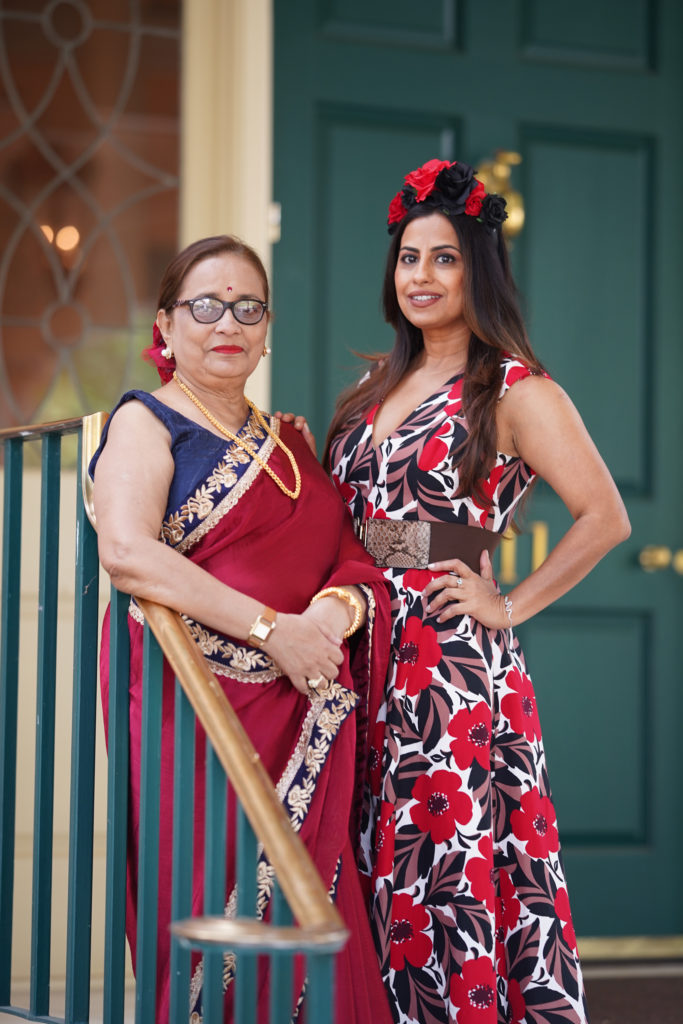 Kaberi Mukherjee and her daughter Ruchi Mukherjee, founder of the LCA Houston International Mother's Day event (Photo by Daniel Cheung)