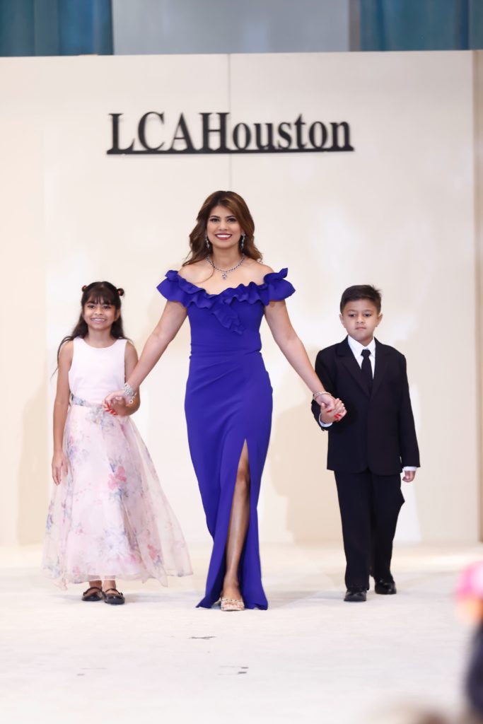 Namrata Goel Sharma and her children at the LCA Houston International Mother’s Day luncheon salute (Photo by Quy Tran)