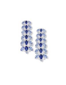 Harry Winston Blue Python earrings from the Marvelous Creations Collection with blue sapphires and diamonds, set in platinum.