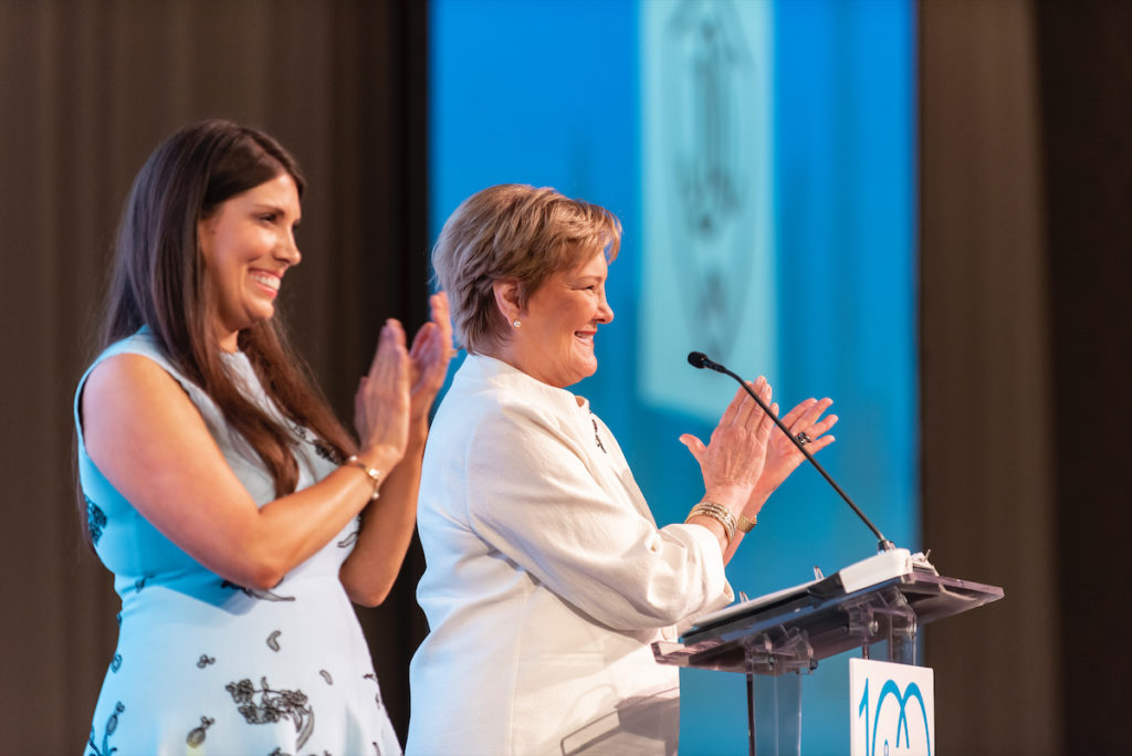 Junior League of Dallas Centennial Co-chairs Andrea Cheek and Margo Goodwin. (Photo by Celeste Cass)