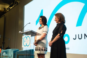 Junior League of Dallas Centennial Milestones Luncheon Co-chairs Isabell Novakov Higginbotham and Lydia Novakov