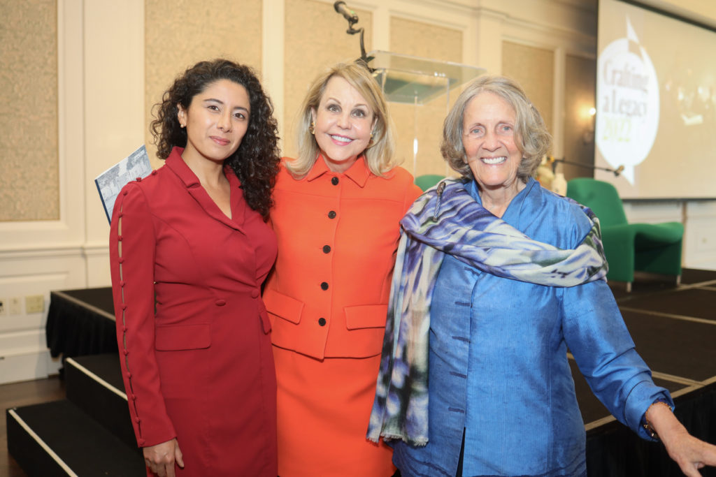 Harris County Judge Lina Hidalgo, Carrin Patman, honorary chair Sara Morgan (Photo by Katy Anderson)
