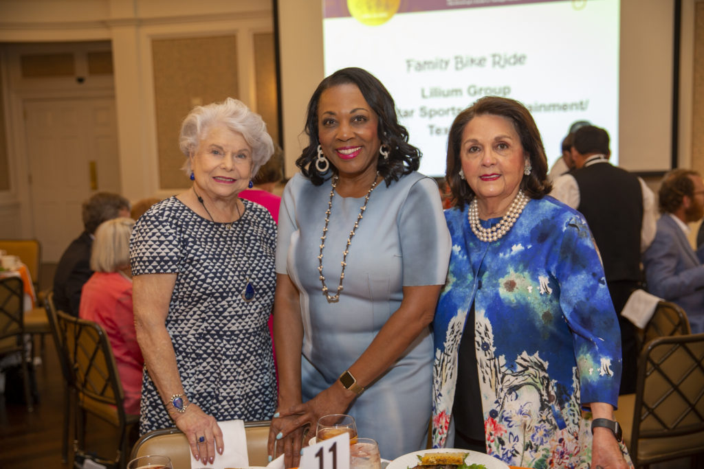 Linda Ledbetter, Judge Vanessa Gilmore, Sue Nan Cutsinger at the DePelchin Children's Center 'Families for Kids' luncheon
