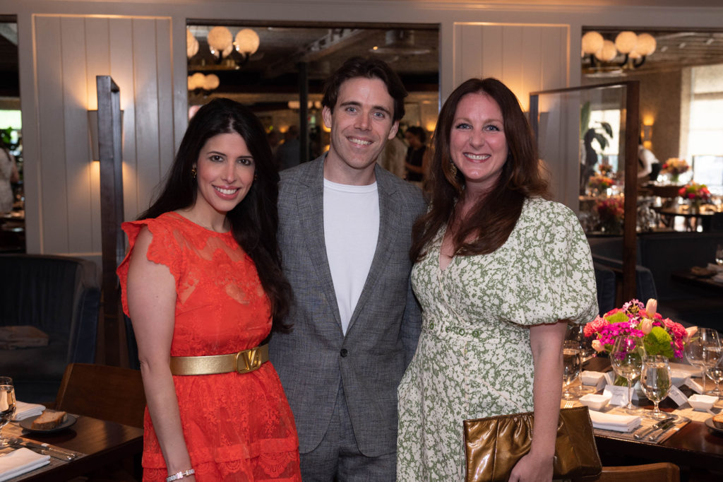 Maria Lowrey, Houston Ballet's Connor Walsh, Lindsey Brown at the 'Raising the Barre' fundraiser at Bludorn (Photo by Wilson Parish)