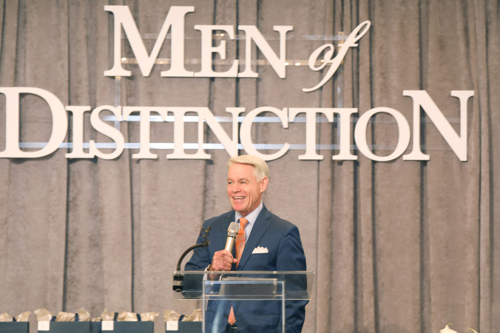 Men of Distinction luncheon emcee Tom Koch  (Photo by Priscilla Dickson)