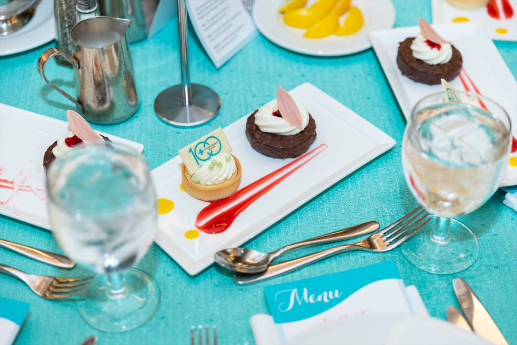 A table setting from the Junior League of Dallas Centennial Milestones  Luncheon. (Photo by Tamytha Cameron)
