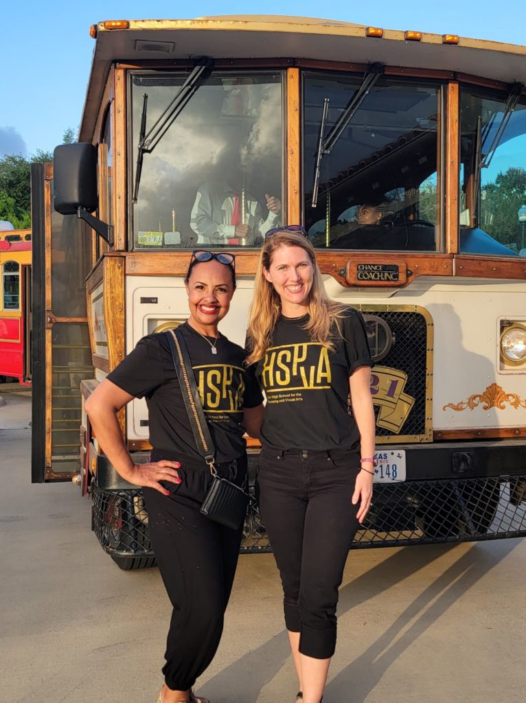 Nicque Montgomery and Meredith Wise show their HSPVA Golden Anniversary pride. (Photo by Katy Anderson)
