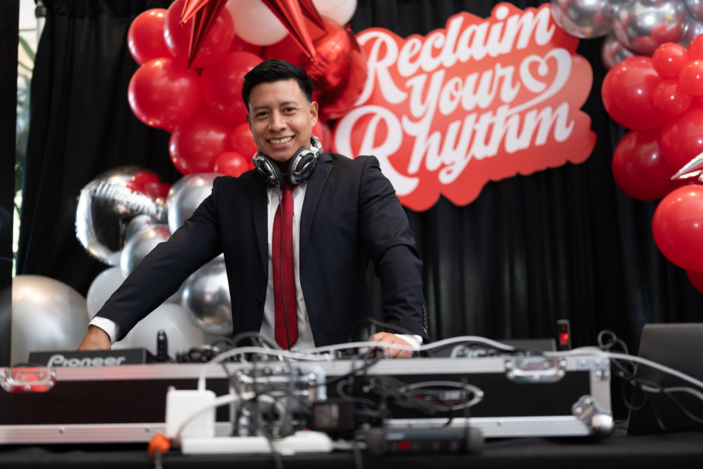 DJ Blade at the American Heart Association 'Go Red for Women' luncheon (Photo by Wilson Parish) 