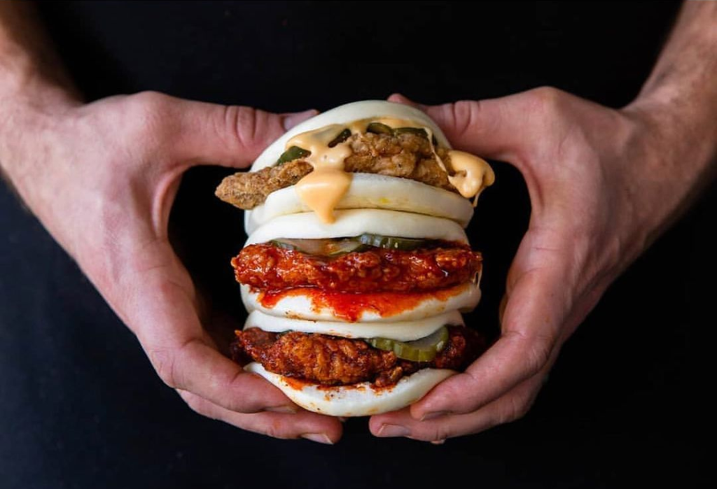 The Exchange – Birdie’s bao buns filled with Korean, Southern and Nashville style fried chicken
