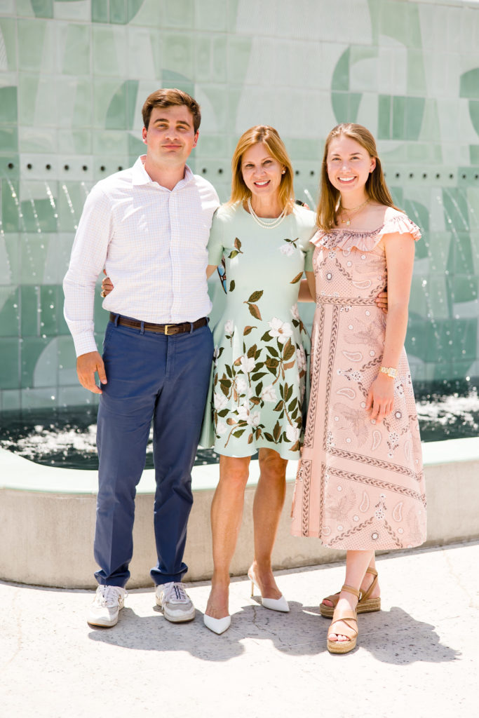 Will and Catherine Clay flank their mother at the lunch celebrating Emily Clay's $1 million gift to Houston Botanic Garden. (Photo by Hung L. Truong Photography )