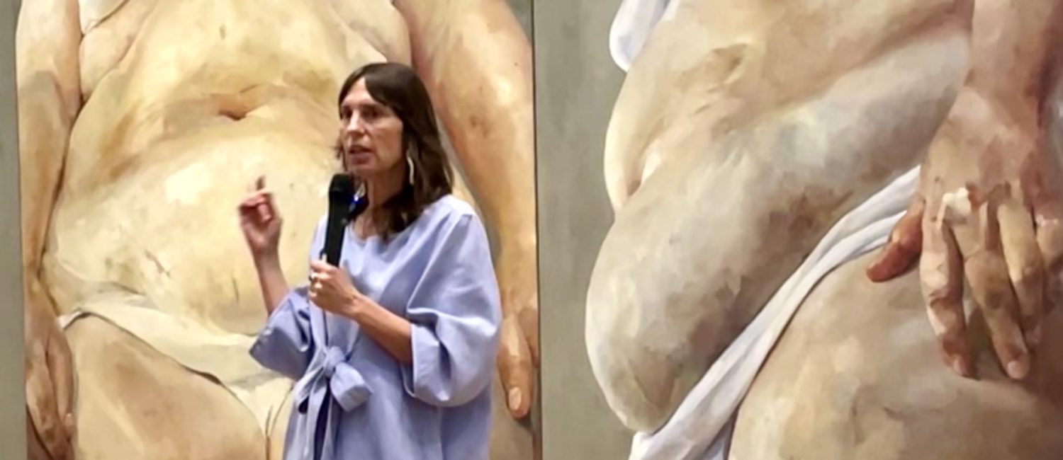 Women – Chief Curator Andrea Karnes leads a tour through the new exhibit, Women Painting Women. Photo by Courtney Dabney.